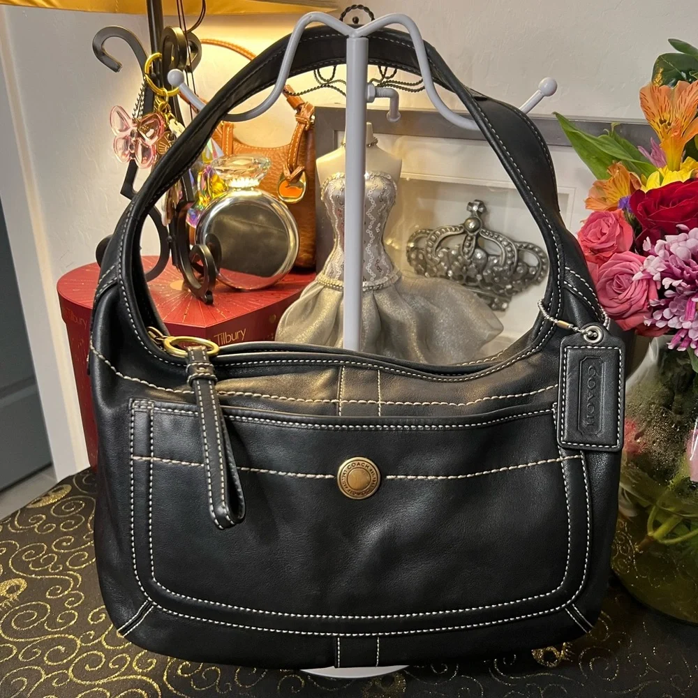 Coach black leather